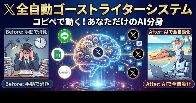 【コピペOK】Xを自動運用!Gemini × GASで作る「人間味あふれるAIゴーストライター」の作り方|長嶺一平|12のアプリを作る革職人 × AI業務自動化